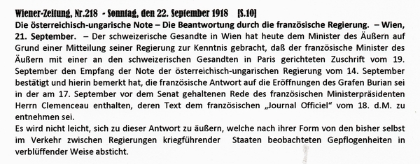 1918-09-22-Reak Note Burian-Wiener-Zeitung-01