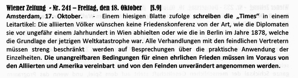 1918-10-18-Presse zu Friedenskonferenz-Wiener Zeitung-01