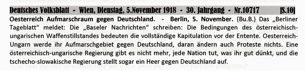 1918-11-05-sterr Aufmarschr gegen Dld-DVB