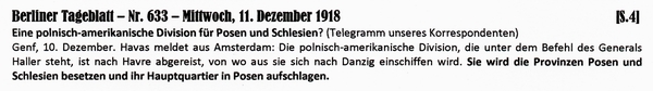 1918-12-11-24-poln-amerik Divis besetzt Posen u Schlesien-BTB