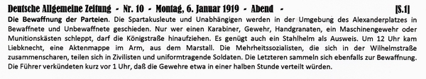1919-01-06-05-Bewaffnung d Parteien-DAZ