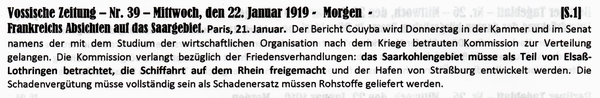 1919-01-22-aFriekon-Frank will Saargebiet-VOS