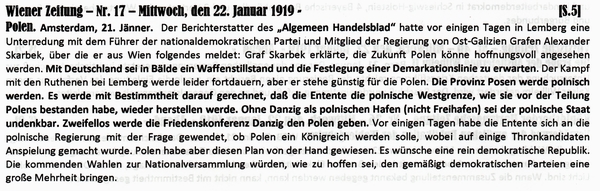 1919-01-22-bFriekon-Polen will Posen-Danzig und mehr-WZ