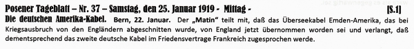 1919-01-25-dFriko-dt Kabel-Engld-Frankr-POS
