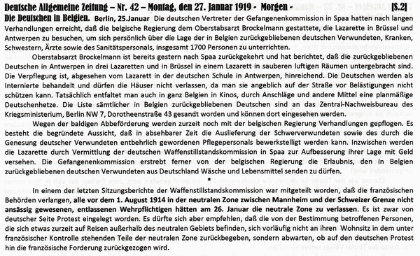 1919-01-27-aWaffenstd-Deutsche i Belgien-DAZ