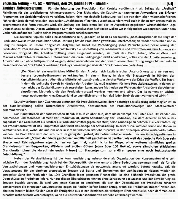 1919-01-29-cRevolution-Kautsky Programm-VOS
