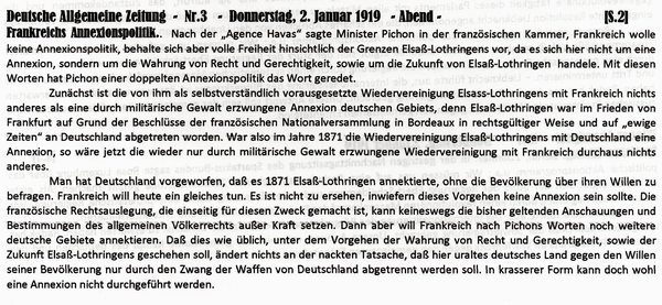 1919-01-02-bFrankreichs Annexionen-DAZ