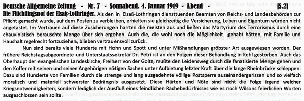 1919-01-04-c2Elsa-Lothringen Flchtlingsnot-DAZ