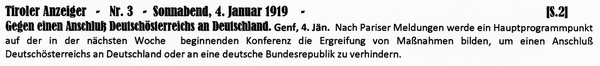 1919-01-04-gDeutschsterreich Anschlu verhindern-TAZ