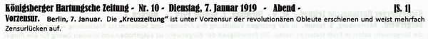 1919-01-07-cKreuzzeitung Vorzensur-KHZ