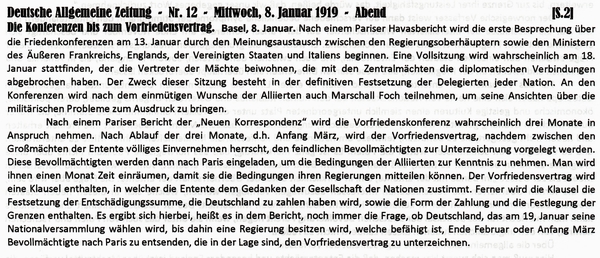 1919-01-08-0Vorfrieden Konferenzen-DAZ