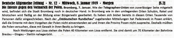 1919-01-08-cPolen-Entente geg Vormarsch-DAZ