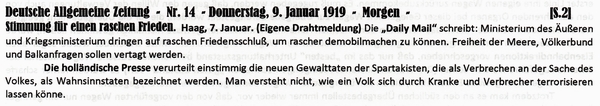 1919-01-09-abengl Presse will Frieden schnell-DAZ