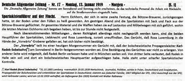 1919-01-13-gPutsch-Eichhorn auf Flucht-DAZ