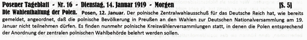 1919-01-14-eaPolen Wahlenthaltung-POS