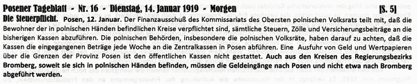 1919-01-14-eaPosen Steuerpflicht-POS