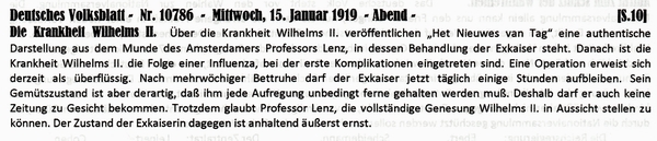 1919-01-15-zKrankheit Wilhelm-DVB