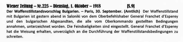 1918-10-01--02-Waffenstillstand Bulgarien-Kaiser Friede-WZ
