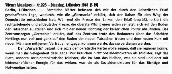 1918-10-01-Rcktritt-Hertling-Pressestimmen-01-Wiener Zeitung