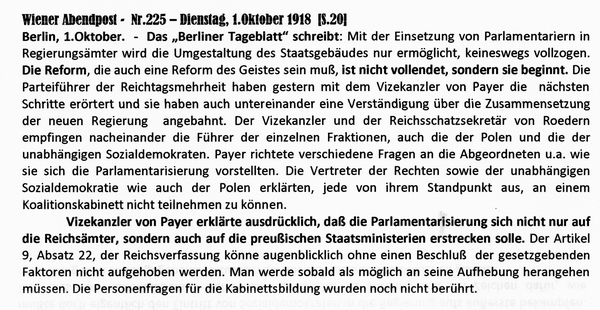 1918-10-01-Rcktritt-Hertling-Pressestimmen-02-Wiener Zeitung