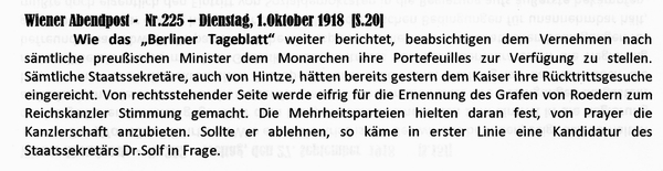 1918-10-01-Rcktritt-Hertling-Pressestimmen-03-Wiener Zeitung
