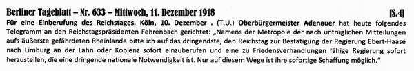 1918-12-11-18-Adenauer f Einberuf Reichstag-BTB