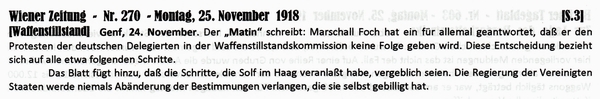 1918-11-25-aFoch ignoriert Proteste-WZ