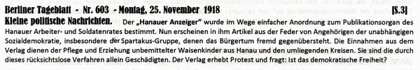 1918-11-25-aSpartakus nimmt Hanauer AZ-BTB