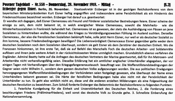 1918-11-28-aEisner-Reaktion Erzberger-POS