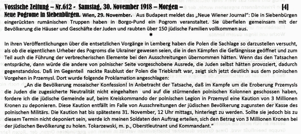 1918-11-30-gSiebenbrgen Pogrom-VOS