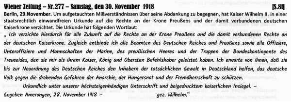 1918-11-30-yWilhelm Abdankung-WZ