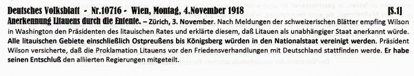 1918-11-04-07-Anerkennung Litauen m Ostpreuen-DVB