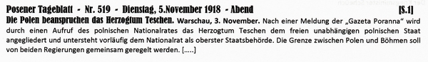 1918-11-05-25-Polen und Teschen-POS