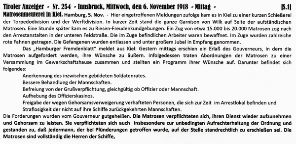 1918-11-06-11-Matrosenmeuterei Kiel-TAZ