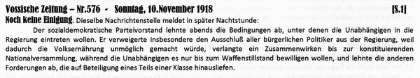 1918-11-10-002-Keine Einigung SPD-USPD-VOS
