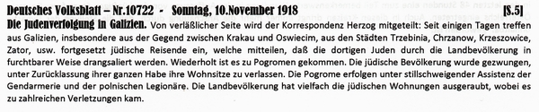 1918-11-10-27-Judenverfolgung in Galizien-DVB