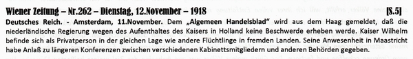 1918-11-12-02-Kaiser Privatperson in Holland-WZ